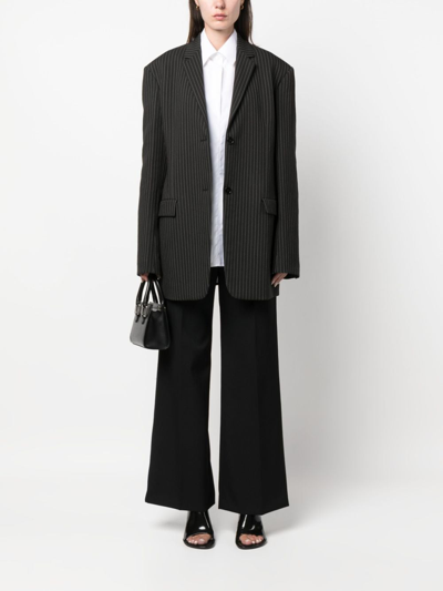 Shop Lanvin Wide-leg Tailored Trousers In Black