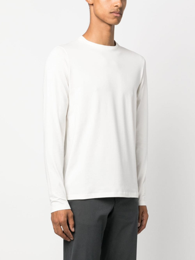 Shop Jil Sander Logo-embroidered T-shirt In Neutrals