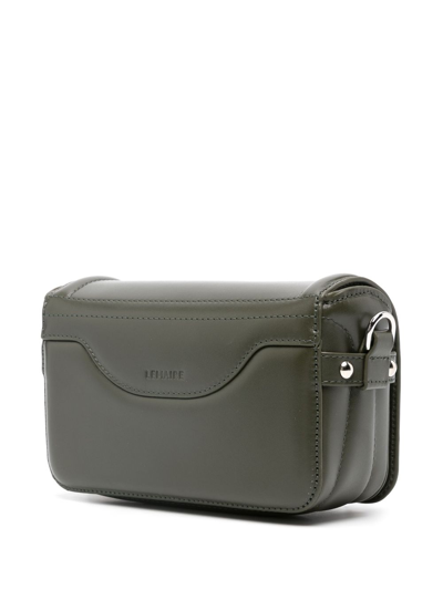 Shop Lemaire Mini Ransel Leather Crossbody Bag In Green