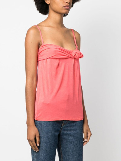 Pre-owned Dior 1990s  Knot-embellished Camisole Top In Pink