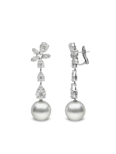 Shop Yoko London 18kt White Gold South Sea Pearl And Diamond Earrings In 7