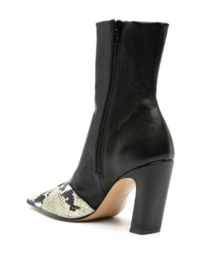 Shop Khaite The Dallas 85mm Leather Ankle Boots In Black