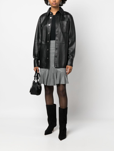 Pre-owned Dior 1990s  Ruffled Hem Miniskirt In Grey