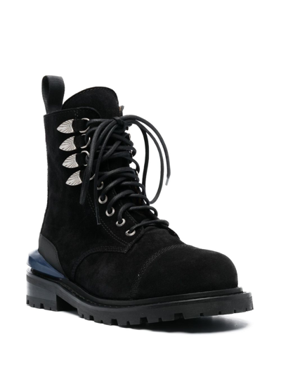 Shop Toga Virilis Suede Lace-up Boots In Black