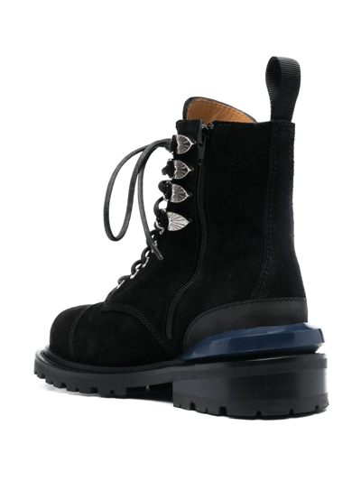 Shop Toga Virilis Suede Lace-up Boots In Black