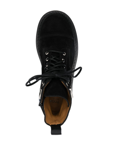 Toga Virilis Suede Lace-up Boots In Black