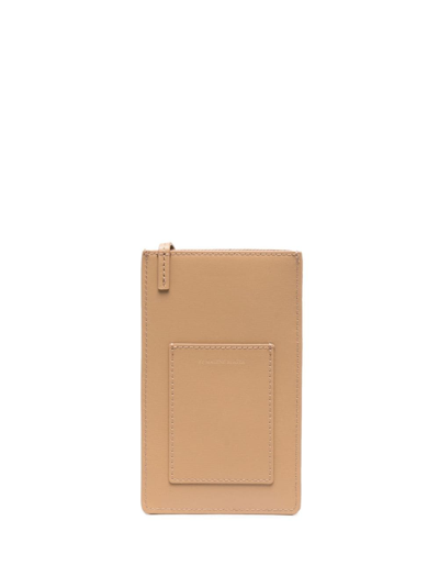 Shop By Malene Birger Aya Leather Phone Pouch In Neutrals