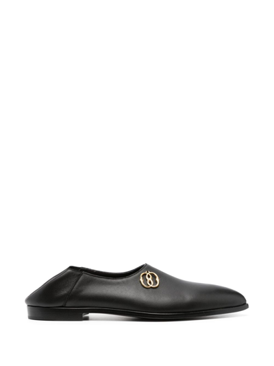 Shop Bally Pointed-toe Leather Loafers In Black