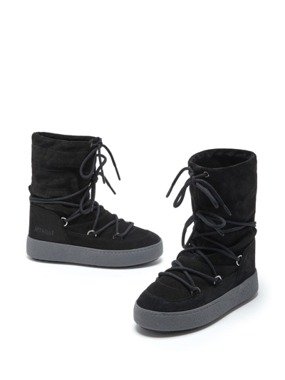 Shop Moon Boot Ltrack Suede Boots In Black