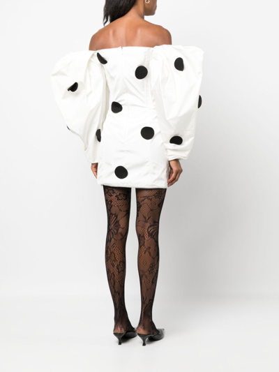 Jacquemus Mini Darling Polka Dot Dress In White