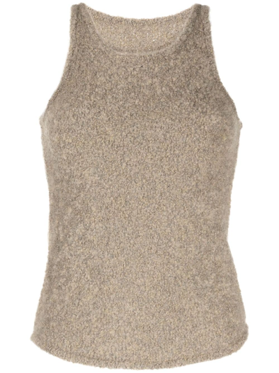 Shop Low Classic Sleeveless Fleece Knitted Top In Green