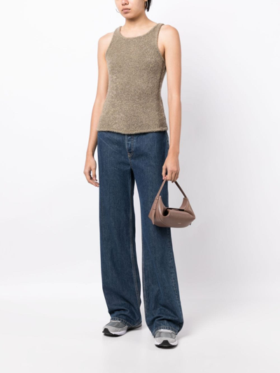 Low Classic Sleeveless Fleece Knitted Top In Green