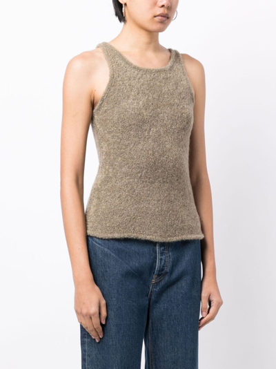 Shop Low Classic Sleeveless Fleece Knitted Top In Green