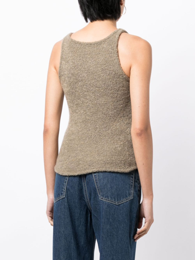 Low Classic Sleeveless Fleece Knitted Top In Green
