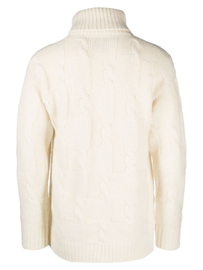 Pt Torino Roll-neck Long-sleeved Jumper In Neutrals