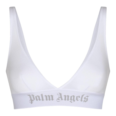 Shop Palm Angels Logo Underband Triangle Bra In White
