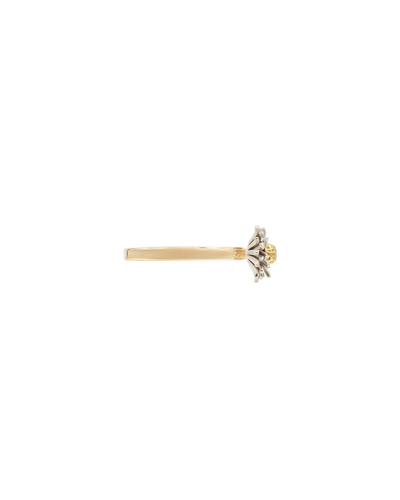 Shop Bernard James Flora Daisy Ring In 14k White Gold/yellow Gold