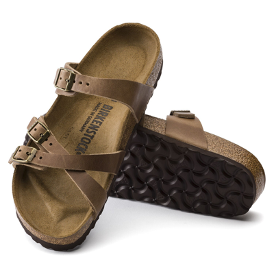 Shop Birkenstock Franca Oiled Leather Sandals In Tobacco Oiled Leather