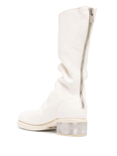 Shop Guidi Women 789zi Metal Heel Soft Horse  Tall Leather Boots In White