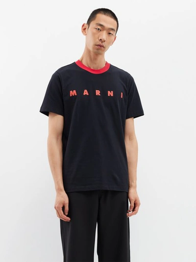 Marni logo-print cotton T-shirt Weiß