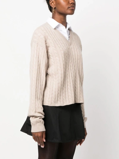 Shop Miu Miu Women Cashmere V Neck Sweater In F0a08 Calce