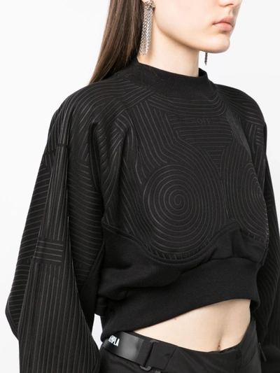 Shop Off-white Off White Women Vortix Crop Sweatshirt In Black Black