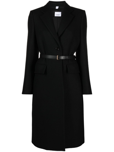 Shop Burberry Long Single-breasted Coat In Schwarz