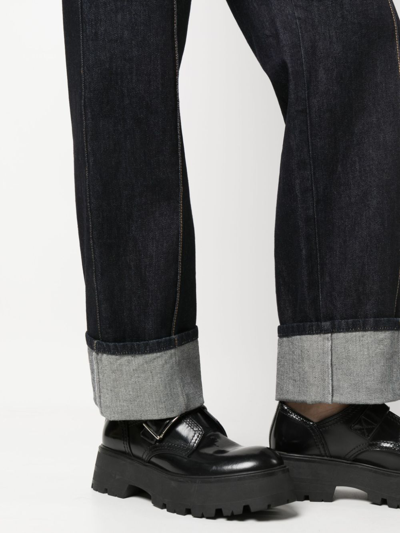 Shop Alexander Mcqueen Turn-up Straight-leg Jeans In Blau