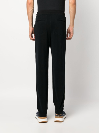 Brunello Cucinelli Black Cotton Blend Straight-leg Trousers In Schwarz