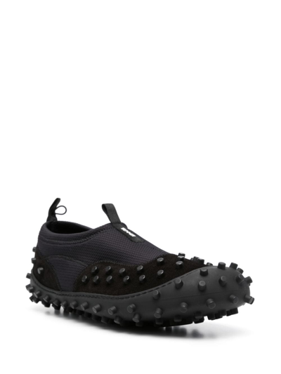 Sunnei 1000chiodi Stud-embellished Leather Sneakers In Black