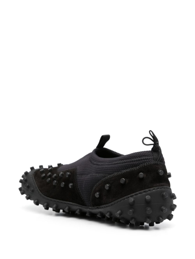Sunnei 1000chiodi Stud-embellished Leather Sneakers In Black