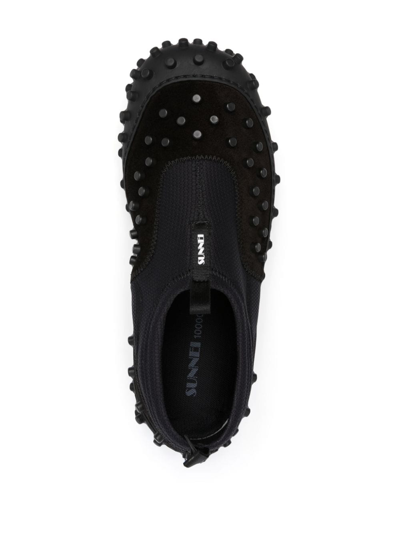 Sunnei 1000chiodi Stud-embellished Leather Sneakers In Black