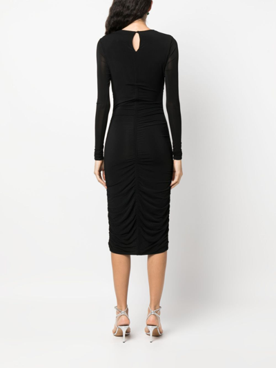 Shop Isabel Marant Cut-out Ruched Midi Dress In Schwarz
