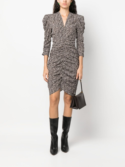 Isabel Marant Celina Floral-print Silk Dress In Schwarz
