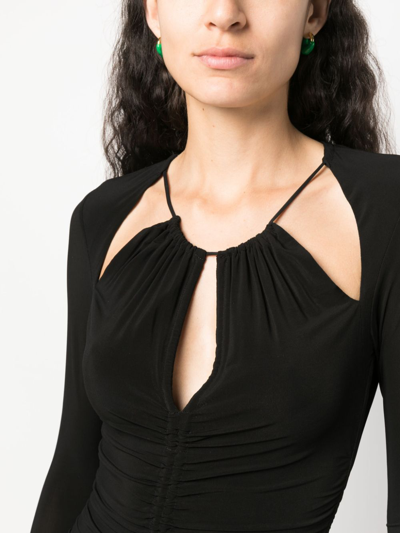 Isabel Marant Cut-out Ruched Midi Dress In Schwarz