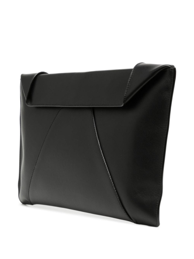 Shop Bally Leather Clutch Bag In Schwarz