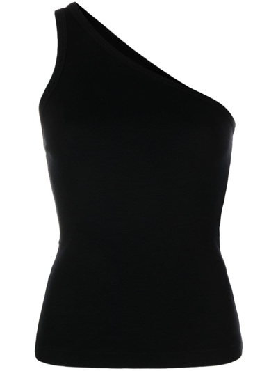 Agolde Brita One Shoulder Tank In Schwarz