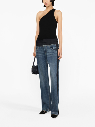 Agolde Brita One Shoulder Tank In Schwarz