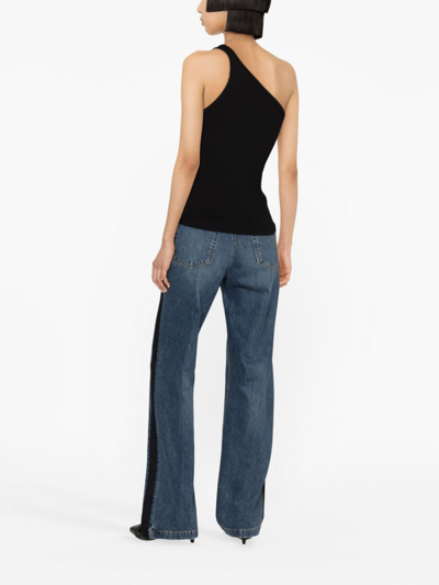 Agolde Brita One Shoulder Tank In Schwarz