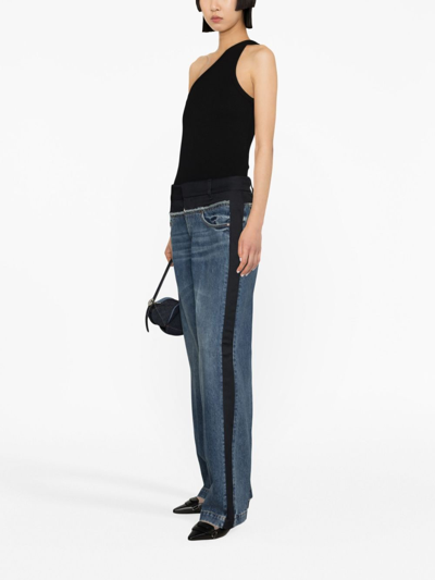 Agolde Brita One Shoulder Tank In Schwarz