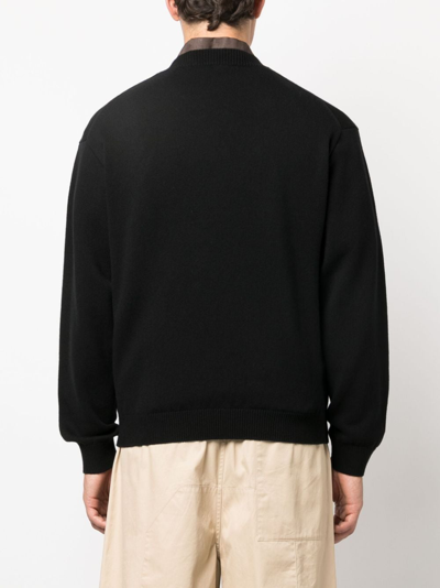 Shop Kenzo Logo-patch Wool-cotton Jumper In Schwarz