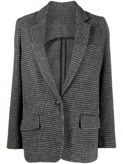 Shop Marant Etoile Houndstooth Wool Blazer In Grau