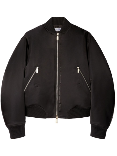 Shop Off-white Zip-detail Bomber Jacket In Black