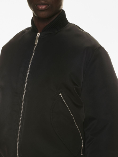 Shop Off-white Zip-detail Bomber Jacket In Black
