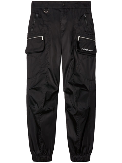 Shop Off-white Book Cargo Trousers In Black