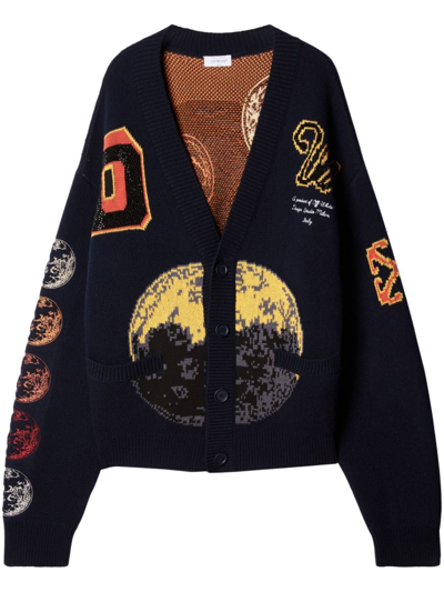 Off-white Off White Moon Phase Cardigan In Blau