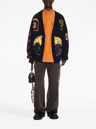 Off-white Off White Moon Phase Cardigan In Blau