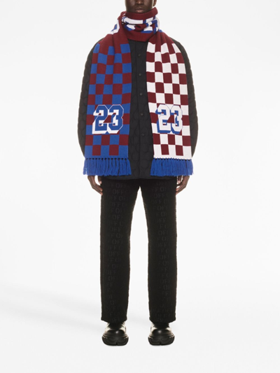 Shop Off-white On The Go Knitted Scarf In Blue