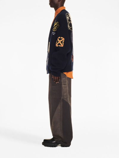 Off-white Off White Moon Phase Cardigan In Blau