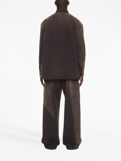 Shop Off-white Garment-dyed Cargo Pants In Brown